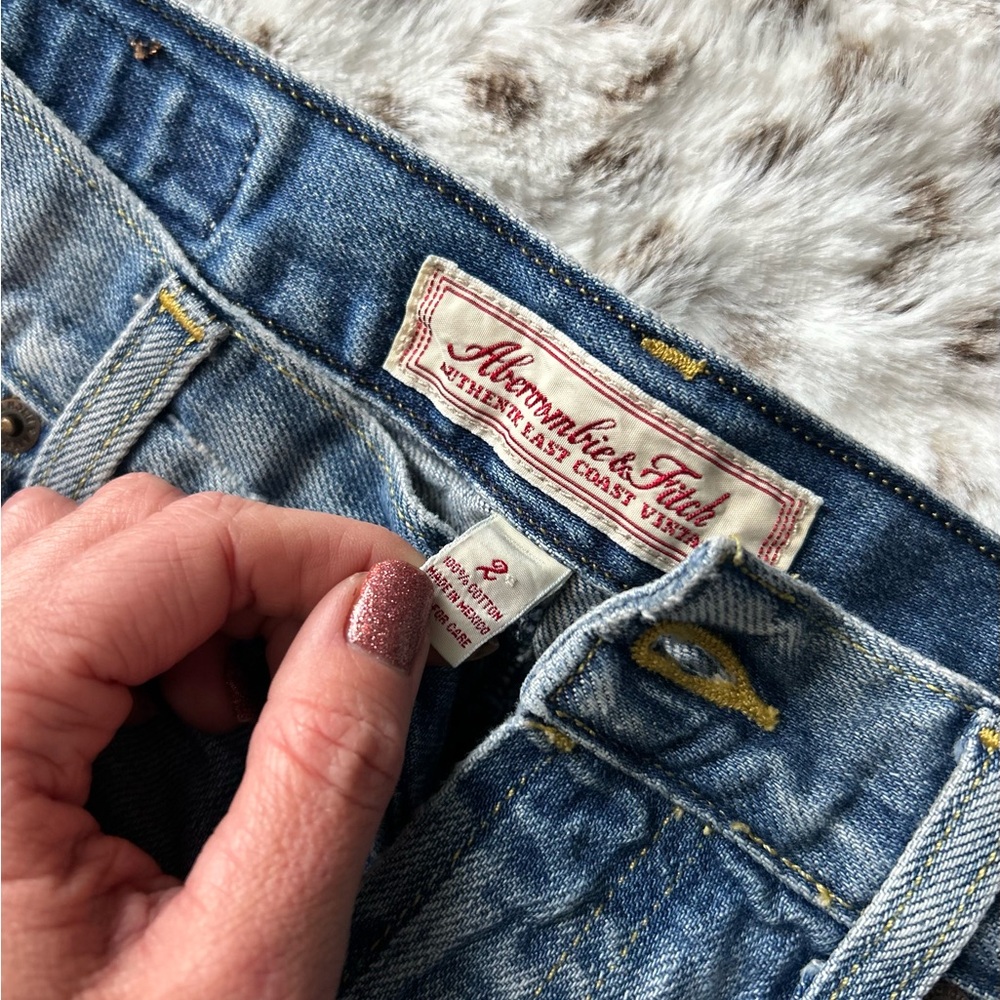 VINTAGE Abercrombie & Fitch Blue Denim Jean mini skirt size 2